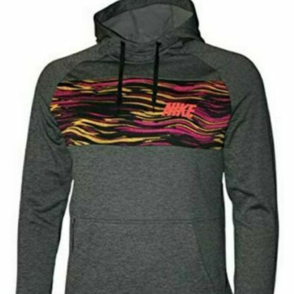 Nike Men's Therma Dri-fit Training Hoodie | Dark Grey/Multi Color | Size: 2XL